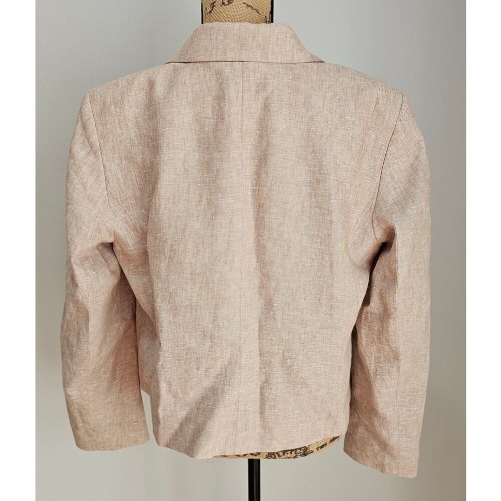 Talbots Cropped 100% Linen Blazer Jacket, 6 Button, Womens Sz 16, New, NWT - Picture 3 of 12